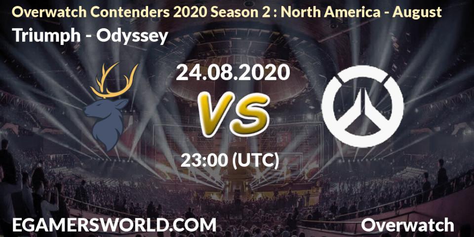 Prognose für das Spiel Triumph VS Odyssey. 24.08.20. Overwatch - Overwatch Contenders 2020 Season 2: North America - August