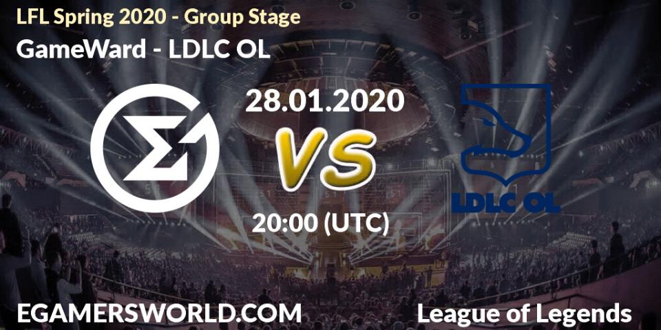 Prognose für das Spiel GameWard VS LDLC OL. 28.01.20. LoL - LFL Spring 2020 - Group Stage