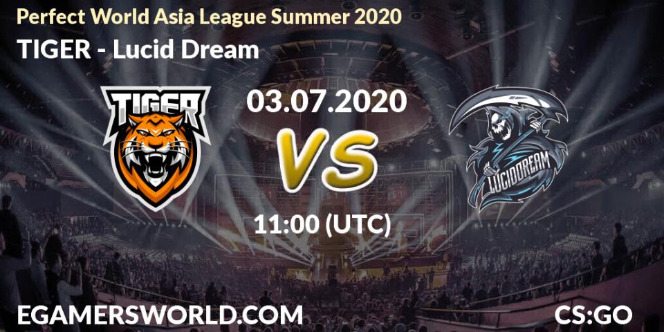 Prognose für das Spiel TIGER VS Lucid Dream. 03.07.20. CS2 (CS:GO) - Perfect World Asia League Summer 2020