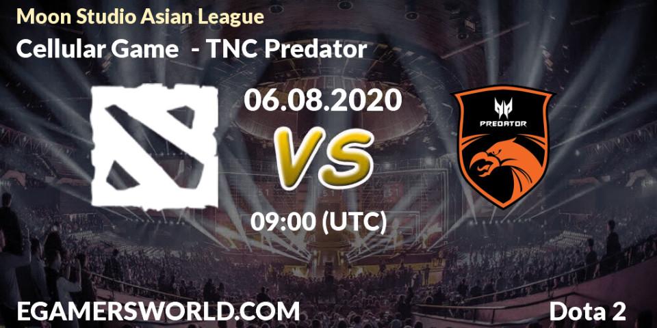 Prognose für das Spiel Cellular Game VS TNC Predator. 06.08.20. Dota 2 - Moon Studio Asian League
