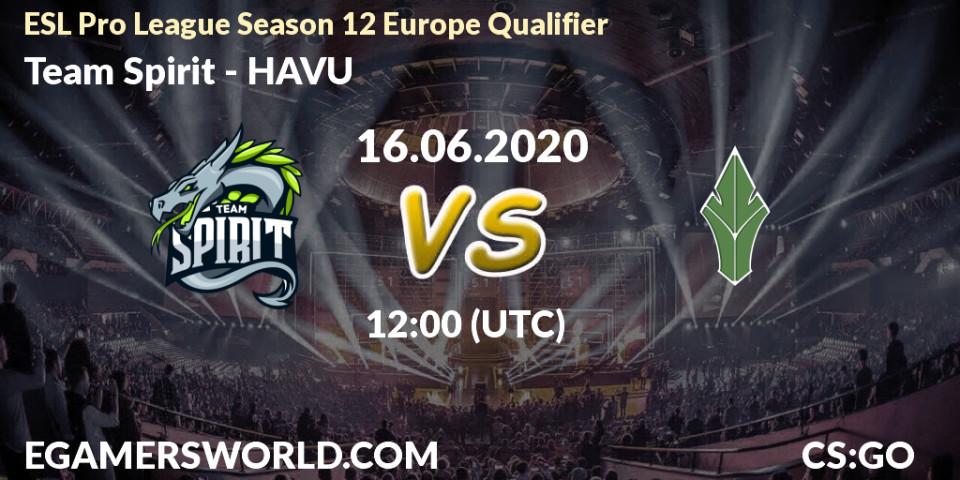 Prognose für das Spiel Team Spirit VS HAVU. 16.06.20. CS2 (CS:GO) - ESL Pro League Season 12 Europe Qualifier