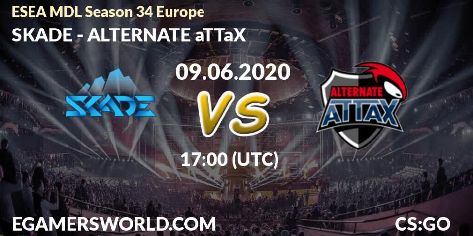 Prognose für das Spiel SKADE VS ALTERNATE aTTaX. 19.06.20. CS2 (CS:GO) - ESEA MDL Season 34 Europe