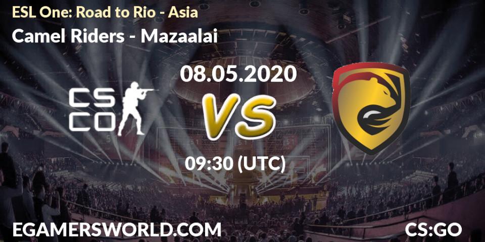 Prognose für das Spiel Camel Riders VS Mazaalai. 08.05.2020 at 09:30. Counter-Strike (CS2) - ESL One: Road to Rio - Asia
