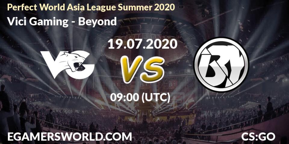 Prognose für das Spiel Vici Gaming VS Beyond. 19.07.20. CS2 (CS:GO) - Perfect World Asia League Summer 2020