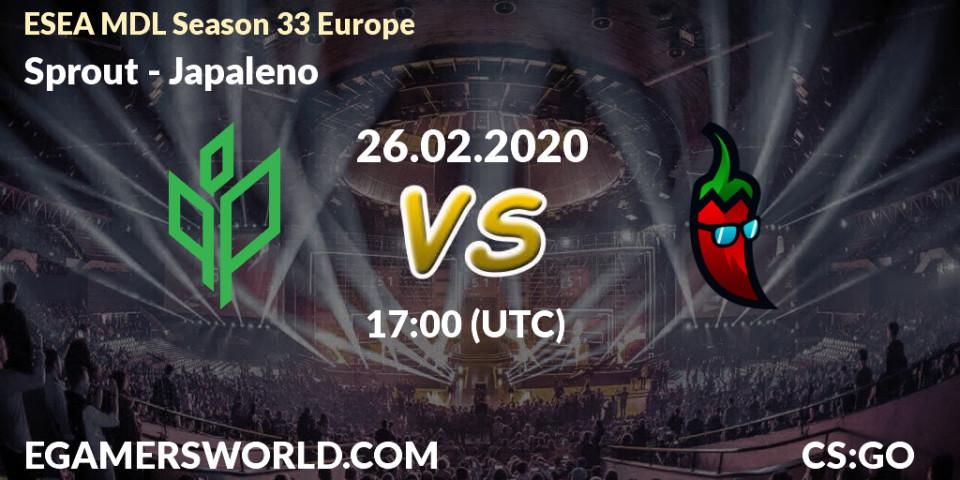 Prognose für das Spiel Sprout VS Japaleno. 26.02.2020 at 17:05. Counter-Strike (CS2) - ESEA MDL Season 33 Europe