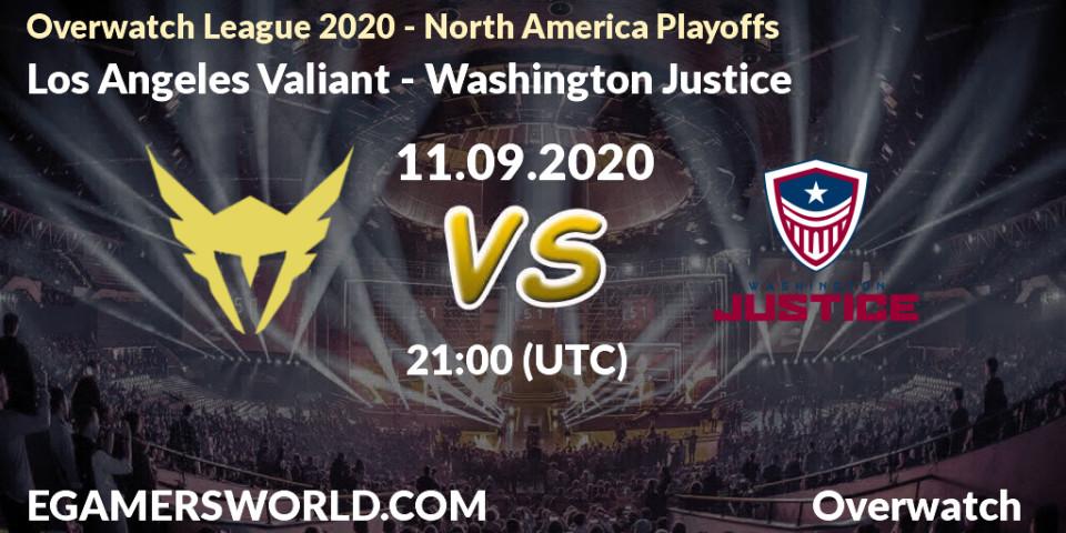 Prognose für das Spiel Los Angeles Valiant VS Washington Justice. 11.09.2020 at 21:00. Overwatch - Overwatch League 2020 - North America Playoffs