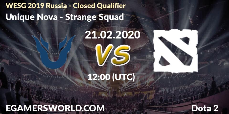 Prognose für das Spiel Unique Nova VS Strange Squad. 21.02.2020 at 12:05. Dota 2 - WESG 2019 Russia - Closed Qualifier