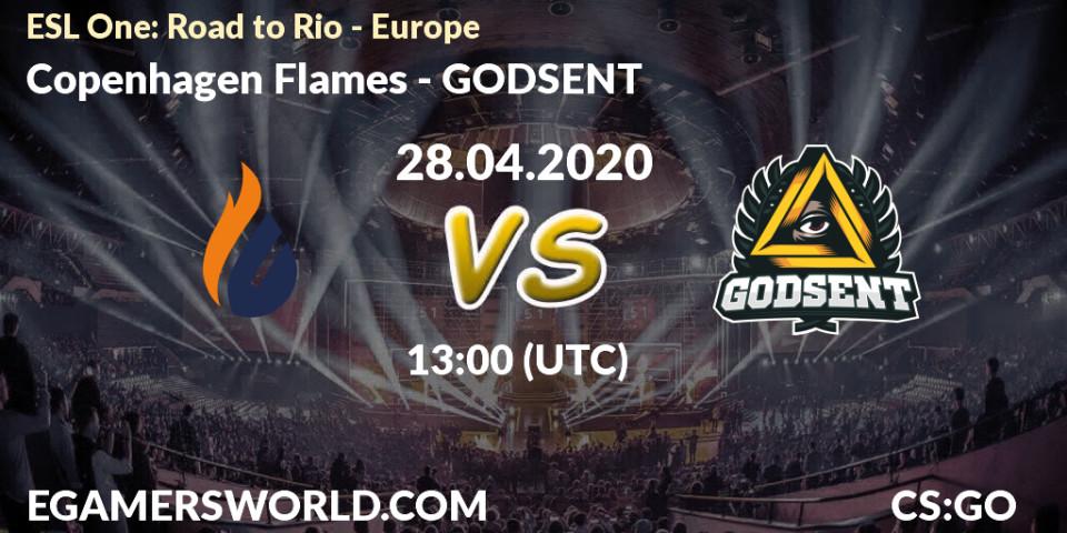 Prognose für das Spiel Copenhagen Flames VS GODSENT. 28.04.2020 at 13:00. Counter-Strike (CS2) - ESL One: Road to Rio - Europe