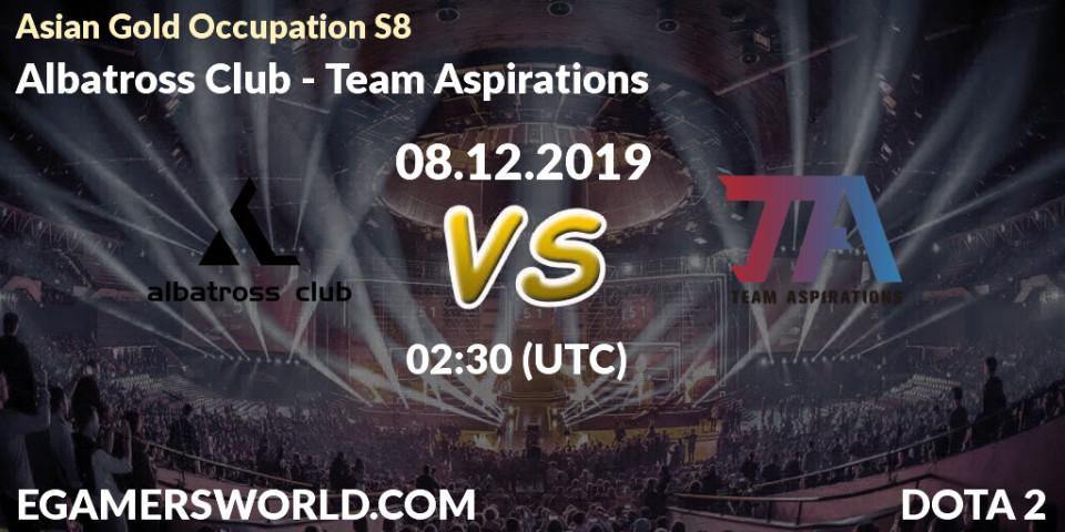 Prognose für das Spiel Albatross Club VS Team Aspirations. 07.12.2019 at 02:30. Dota 2 - Asian Gold Occupation S8 