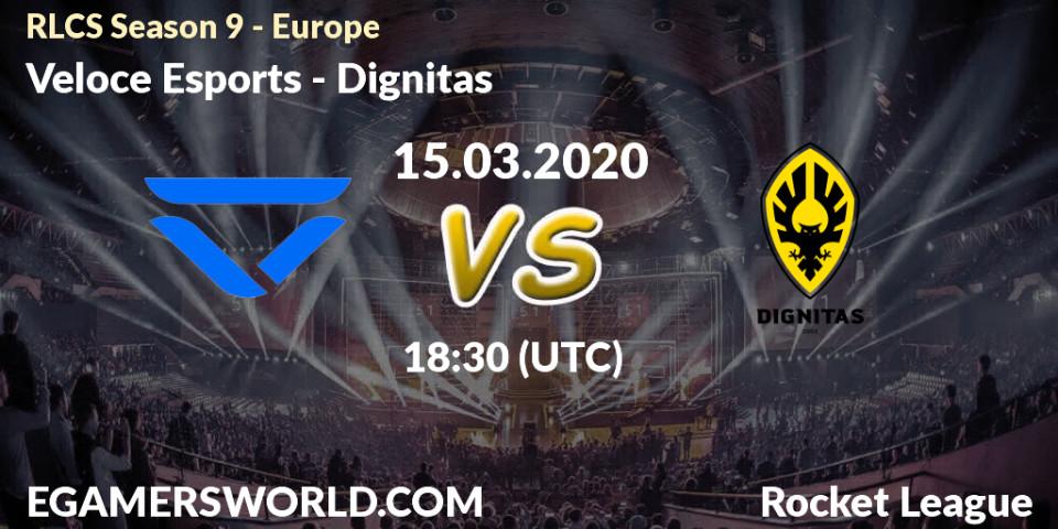 Prognose für das Spiel Veloce Esports VS Dignitas. 15.03.2020 at 18:30. Rocket League - RLCS Season 9 - Europe