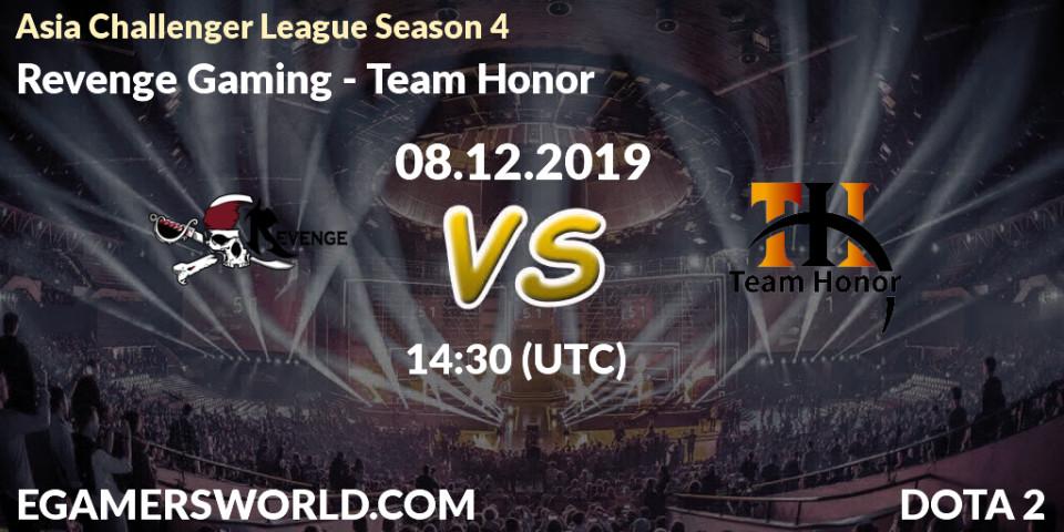 Prognose für das Spiel Revenge Gaming VS Team Honor. 08.12.19. Dota 2 - Asia Challenger League Season 4