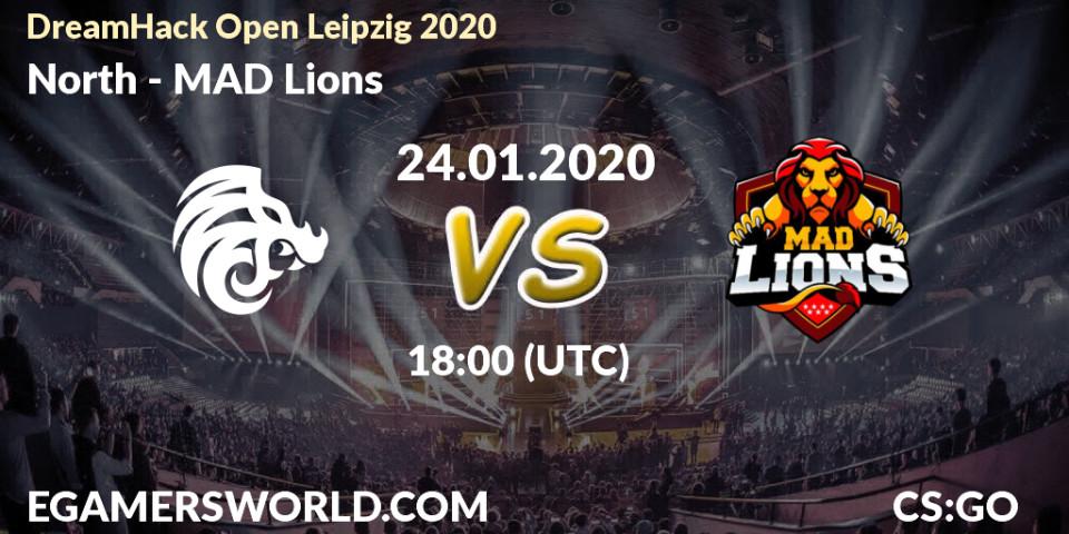 Prognose für das Spiel North VS MAD Lions. 24.01.20. CS2 (CS:GO) - DreamHack Open Leipzig 2020