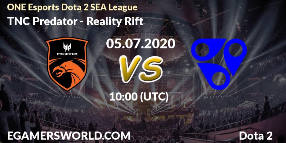 Prognose für das Spiel TNC Predator VS Reality Rift. 05.07.20. Dota 2 - ONE Esports Dota 2 SEA League