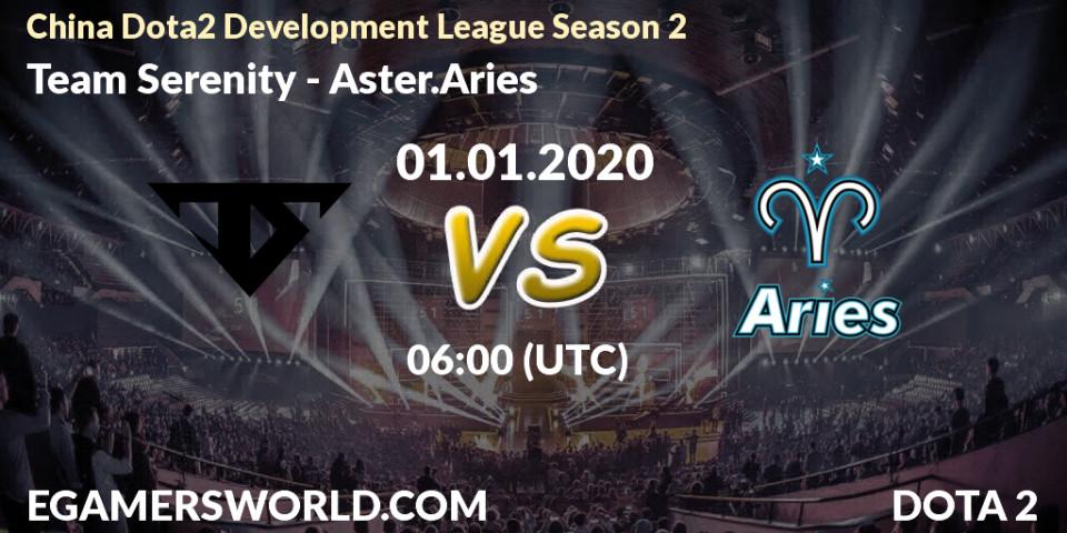 Prognose für das Spiel Team Serenity VS Aster.Aries. 01.01.2020 at 04:50. Dota 2 - China Dota2 Development League Season 2