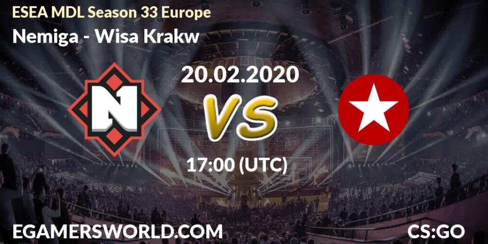 Prognose für das Spiel Nemiga VS Wisła Kraków. 09.03.20. CS2 (CS:GO) - ESEA MDL Season 33 Europe