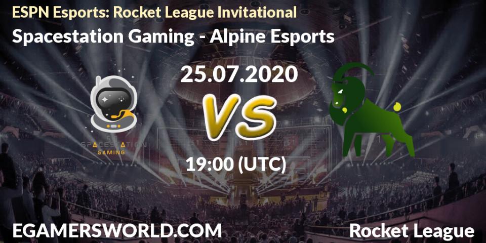 Prognose für das Spiel Spacestation Gaming VS Alpine Esports. 25.07.2020 at 19:00. Rocket League - ESPN Esports: Rocket League Invitational