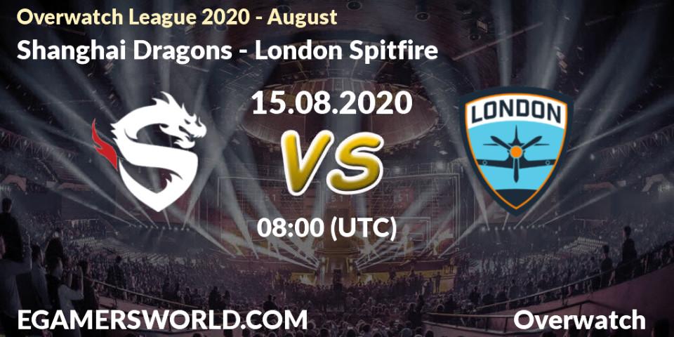 Prognose für das Spiel Shanghai Dragons VS London Spitfire. 15.08.20. Overwatch - Overwatch League 2020 - August