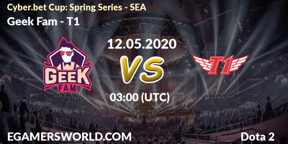 Prognose für das Spiel Geek Fam VS T1. 12.05.2020 at 03:07. Dota 2 - Cyber.bet Cup: Spring Series - SEA