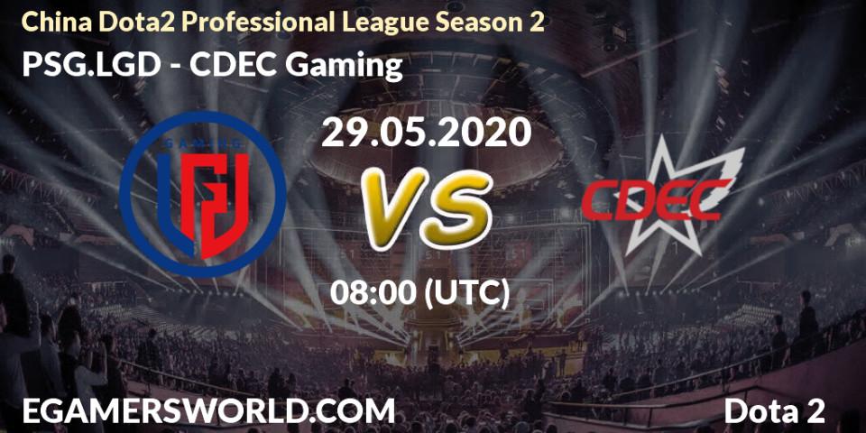 Prognose für das Spiel PSG.LGD VS CDEC Gaming. 29.05.2020 at 08:45. Dota 2 - China Dota2 Professional League Season 2