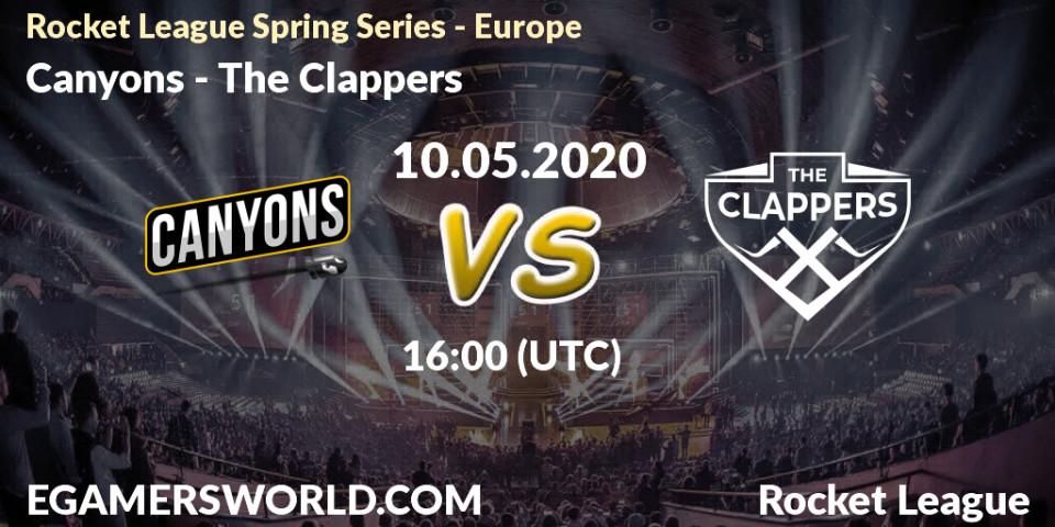 Prognose für das Spiel Canyons VS The Clappers. 10.05.2020 at 16:00. Rocket League - Rocket League Spring Series - Europe