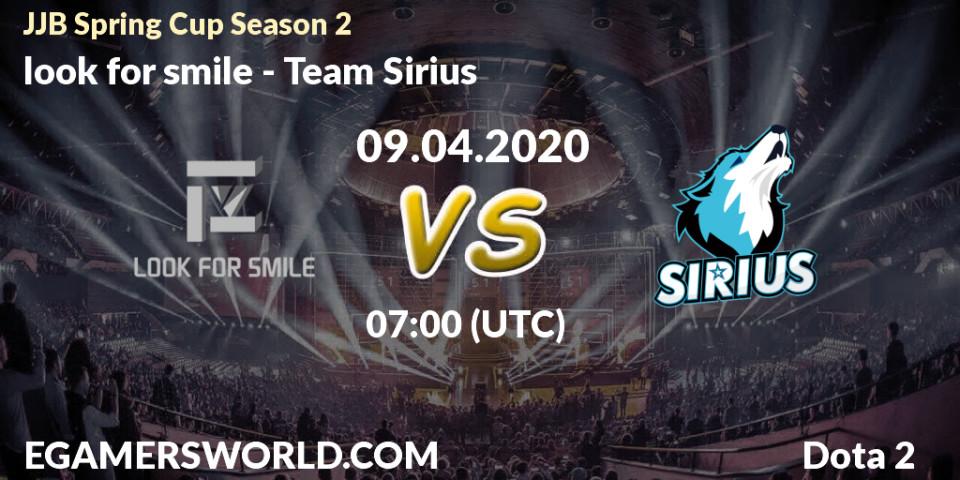 Prognose für das Spiel look for smile VS Team Sirius. 09.04.20. Dota 2 - JJB Spring Cup Season 2