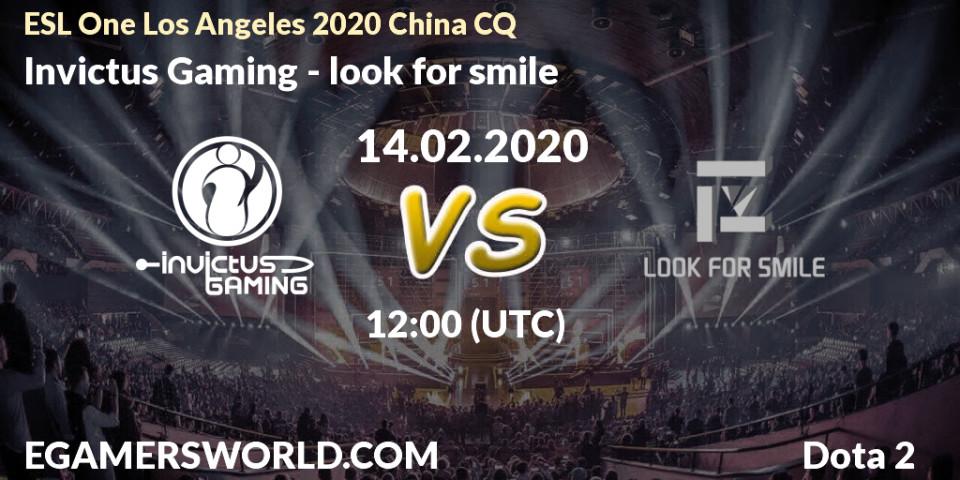 Prognose für das Spiel Invictus Gaming VS look for smile. 15.02.2020 at 12:14. Dota 2 - ESL One Los Angeles 2020 China CQ