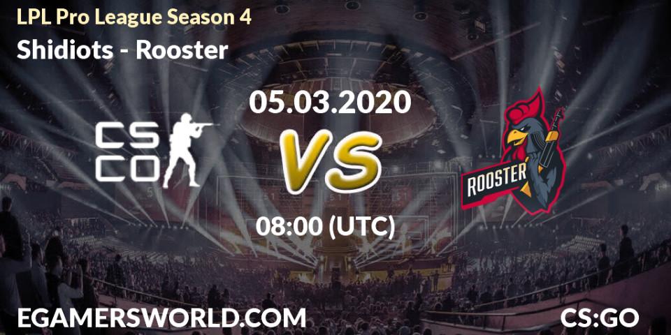 Prognose für das Spiel PC419 VS Rooster. 05.03.20. CS2 (CS:GO) - LPL Pro League Season 4