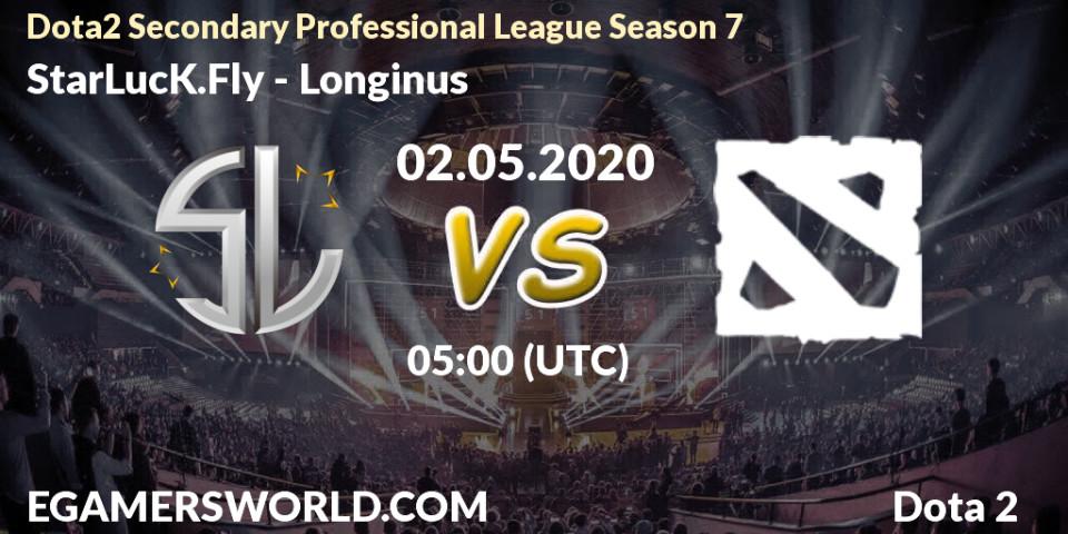 Prognose für das Spiel StarLucK.Fly VS Longinus. 02.05.20. Dota 2 - Dota2 Secondary Professional League 2020