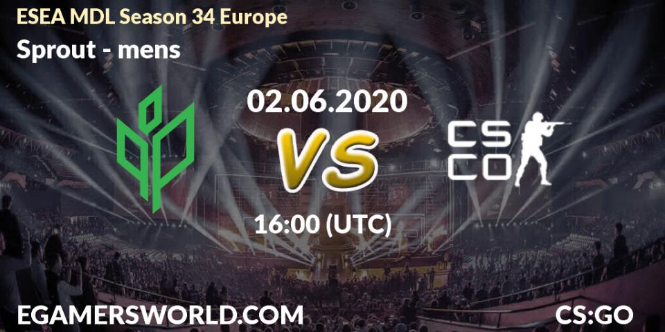 Prognose für das Spiel Sprout VS mens. 18.06.20. CS2 (CS:GO) - ESEA MDL Season 34 Europe