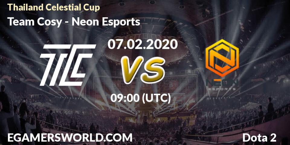 Prognose für das Spiel Team Cosy VS Neon Esports. 08.02.2020 at 03:39. Dota 2 - Thailand Celestial Cup