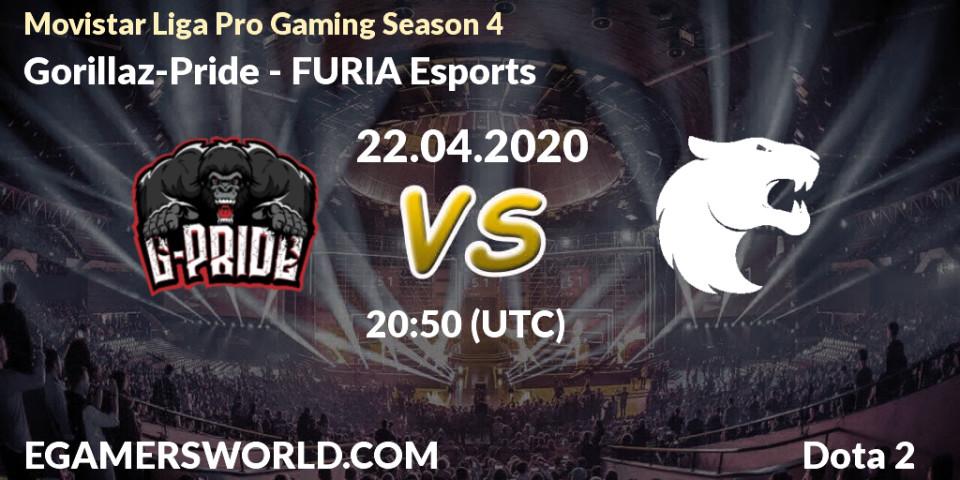 Prognose für das Spiel Gorillaz-Pride VS FURIA Esports. 22.04.20. Dota 2 - Movistar Liga Pro Gaming Season 4
