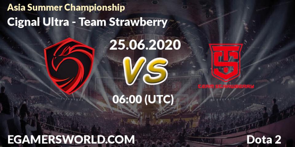 Prognose für das Spiel Cignal Ultra VS Team Strawberry. 25.06.20. Dota 2 - Asia Summer Championship