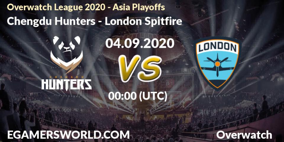 Prognose für das Spiel Chengdu Hunters VS London Spitfire. 04.09.2020 at 09:00. Overwatch - Overwatch League 2020 - Asia Playoffs