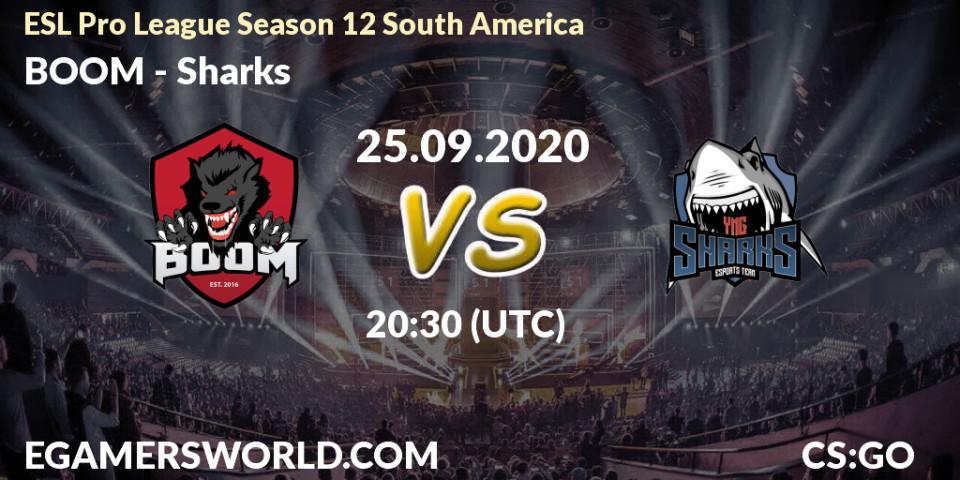 Prognose für das Spiel BOOM VS Sharks. 25.09.2020 at 21:00. Counter-Strike (CS2) - ESL Pro League Season 12 South America