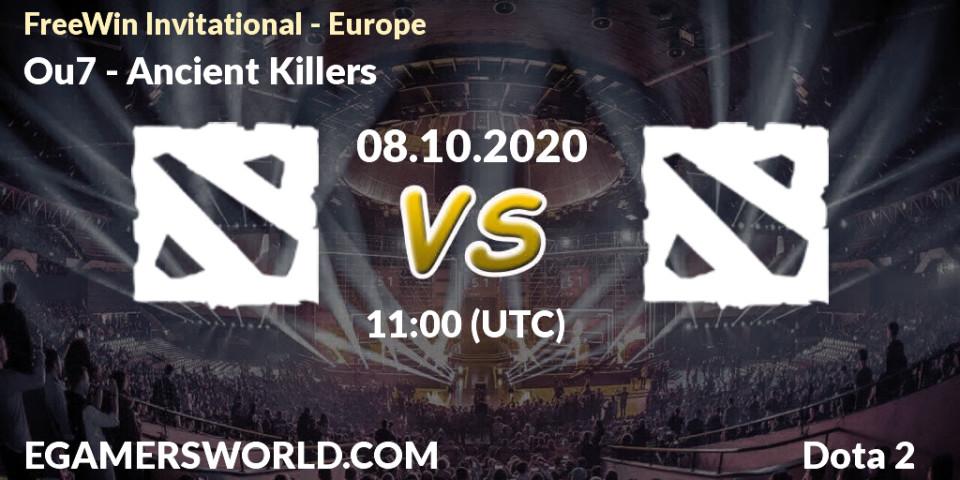 Prognose für das Spiel Ou7 VS Ancient Killers. 08.10.2020 at 11:23. Dota 2 - FreeWin Invitational - Europe
