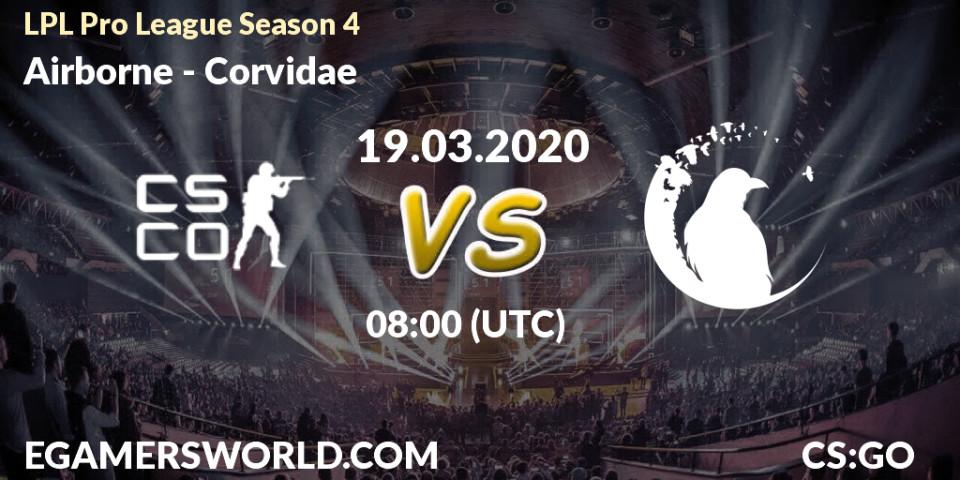 Prognose für das Spiel Airborne VS Corvidae. 19.03.20. CS2 (CS:GO) - LPL Pro League Season 4