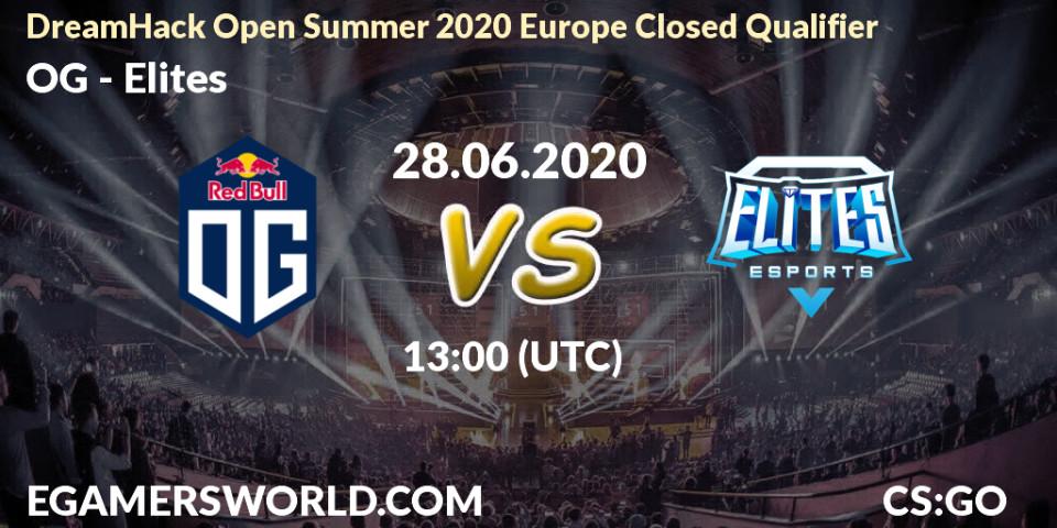 Prognose für das Spiel OG VS Elites. 28.06.20. CS2 (CS:GO) - DreamHack Open Summer 2020 Europe Closed Qualifier
