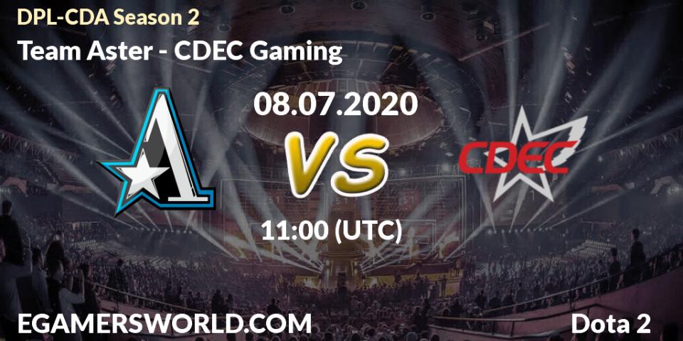 Prognose für das Spiel Team Aster VS CDEC Gaming. 08.07.20. Dota 2 - DPL-CDA Professional League Season 2