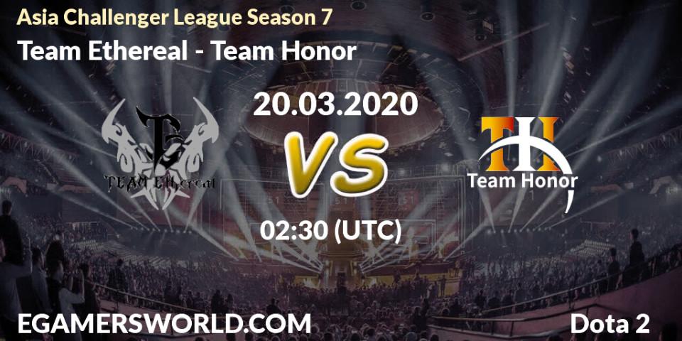 Prognose für das Spiel Team Ethereal VS Team Honor. 20.03.20. Dota 2 - Asia Challenger League Season 7