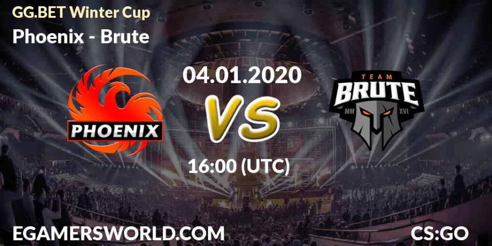 Prognose für das Spiel Phoenix VS Brute. 04.01.20. CS2 (CS:GO) - GG.BET Winter Cup	