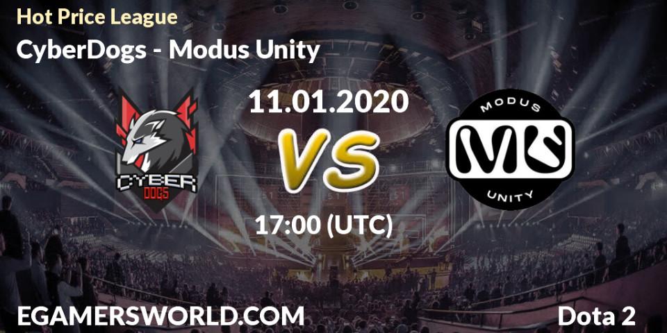 Prognose für das Spiel CyberDogs VS Modus Unity. 11.01.20. Dota 2 - Hot Price League