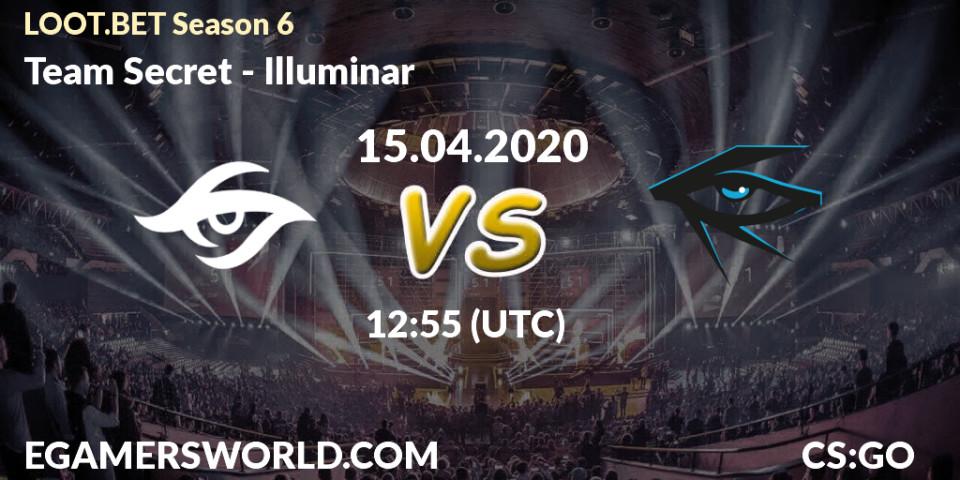 Prognose für das Spiel Team Secret VS Illuminar. 15.04.2020 at 12:30. Counter-Strike (CS2) - LOOT.BET Season 6
