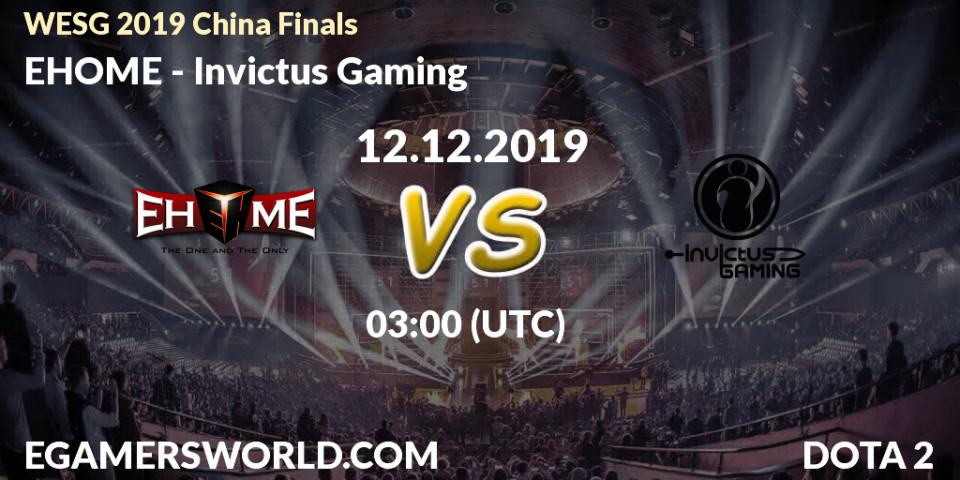 Prognose für das Spiel EHOME VS Invictus Gaming. 12.12.19. Dota 2 - WESG 2019 China Finals