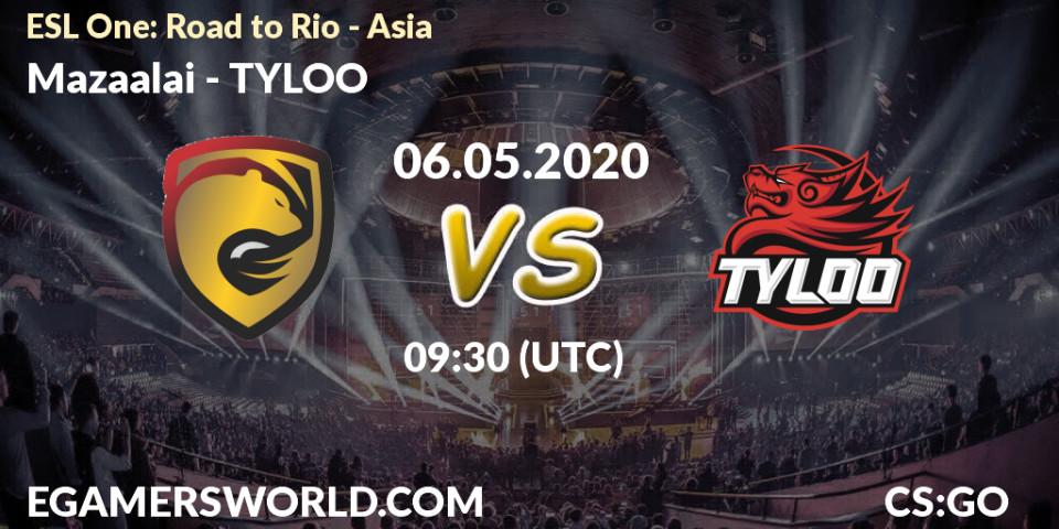 Prognose für das Spiel Mazaalai VS TYLOO. 06.05.2020 at 09:30. Counter-Strike (CS2) - ESL One: Road to Rio - Asia