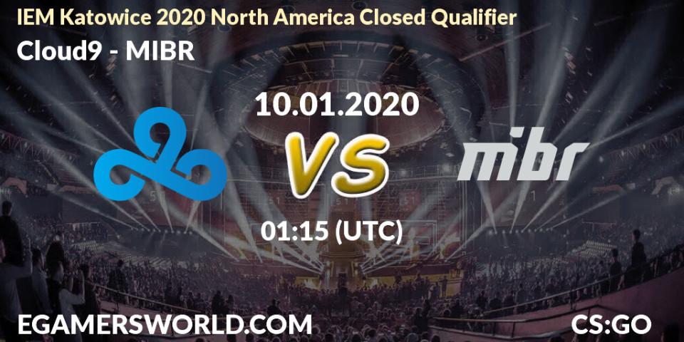 Prognose für das Spiel Cloud9 VS MIBR. 10.01.20. CS2 (CS:GO) - IEM Katowice 2020 North America Closed Qualifier
