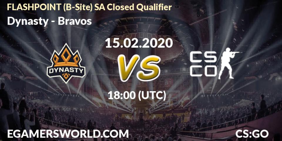 Prognose für das Spiel Dynasty VS Bravos. 15.02.20. CS2 (CS:GO) - FLASHPOINT South America Closed Qualifier
