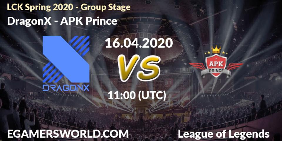 Prognose für das Spiel DragonX VS APK Prince. 16.04.20. LoL - LCK Spring 2020 - Group Stage