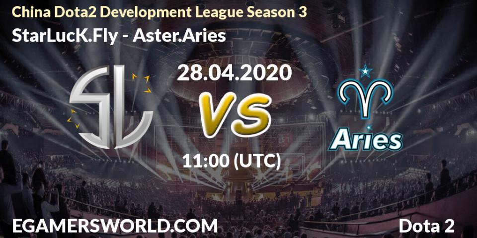 Prognose für das Spiel StarLucK.Fly VS Aster.Aries. 28.04.20. Dota 2 - China Dota2 Development League Season 3