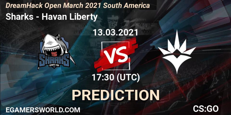 Prognose für das Spiel Sharks VS Havan Liberty. 13.03.21. CS2 (CS:GO) - DreamHack Open March 2021 South America