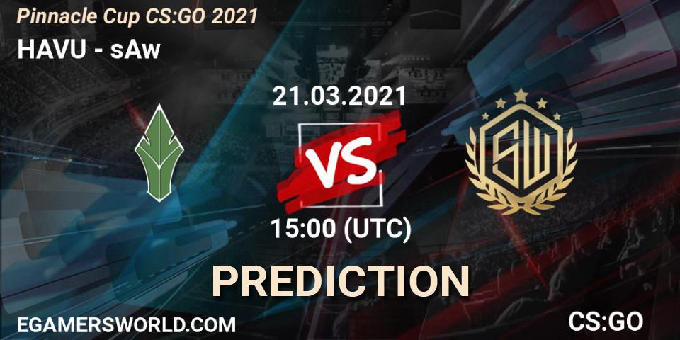 Prognose für das Spiel HAVU VS sAw. 21.03.2021 at 15:00. Counter-Strike (CS2) - Pinnacle Cup #1